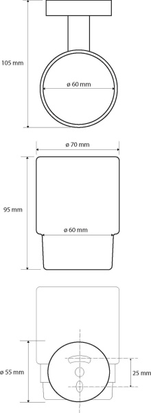 Держатель зубных щеток Bemeta Hematit 159110012