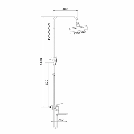Душевая система Shevanik S8036F, белый/хром