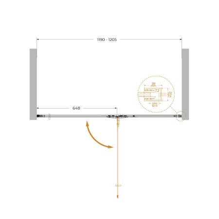 Душевая дверь Cezares LINER-B-12-120-C-Cr-R