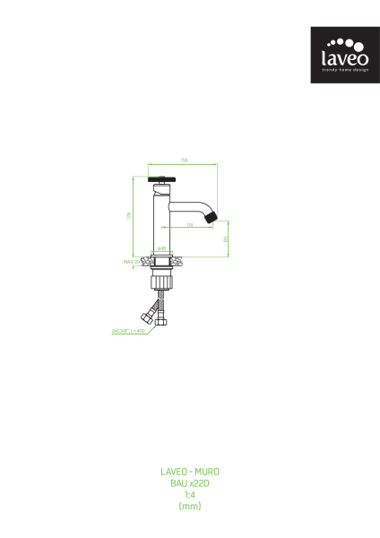 Смеситель для раковины Laveo Muro BAU_922D графит