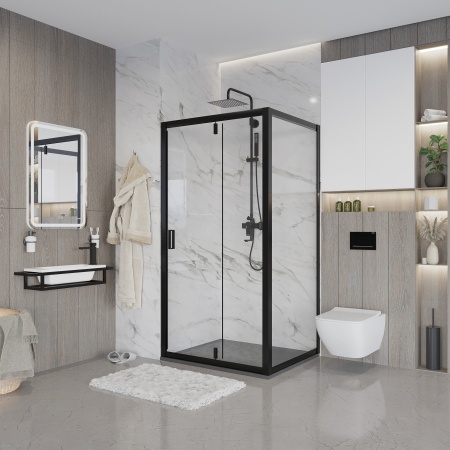 Душевое ограждение Niagara Nova NG-83-9AB-A80B 90x80x195 прямоугольник, дверь распашная