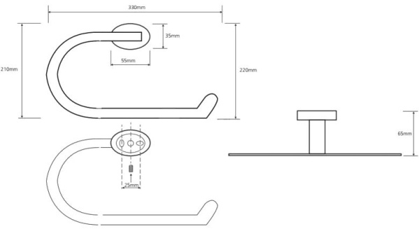 Держатель для полотенец Bemeta Oval 118404061