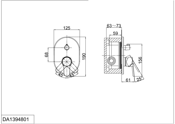 Смеситель для душа встраиваемый D&K Rhein Marx DA1394801