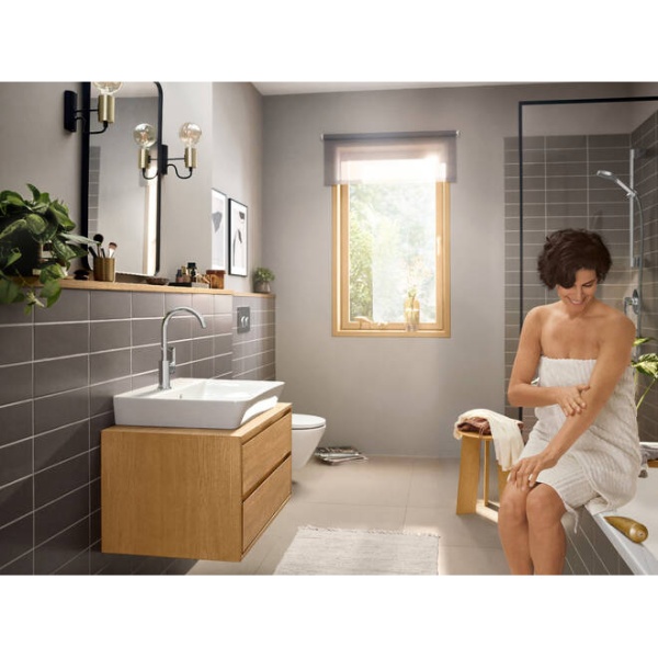 Hansgrohe Rebris E Смеситель для раковины 210 с поворотным изливом со сливным гарнитуром хром 72576000