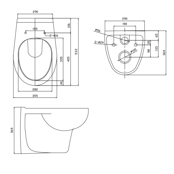 Унитаз подвесной WesnaArt OCEAN 202-OCE12, белый