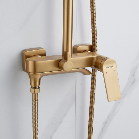 Душевая система Shevanik S4136G, золотой сатин