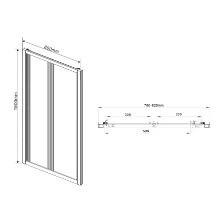 Душевая дверь Vincea Garda VDB-1G800CL, 800, хром, стекло прозрачное