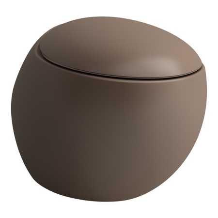 Подвесной унитаз Alessi One 39х58,5 см, цвет кофейный матовый, с покрытием LLC, безободковый, без сиденья 8.2097.1.188.000.1