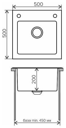 Кухонная мойка TOLERO Ceramic Glass TG-500 Чёрная