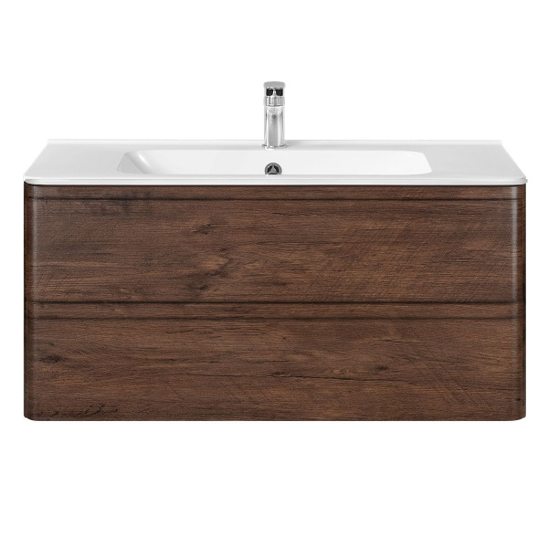 Тумба под раковину Vincea Vico 1000 подвесная, 2 выкатных ящика soft close, R.Wood
