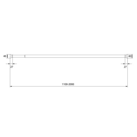 Карниз для ванной комнаты IDDIS 110-200 см матовый хром 020A200I14