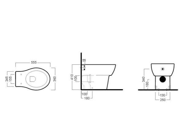 Унитаз приставной Hatria NIDO Y0QU01