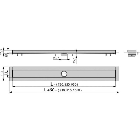 Водоотводящий желоб Alcaplast APZ13-950