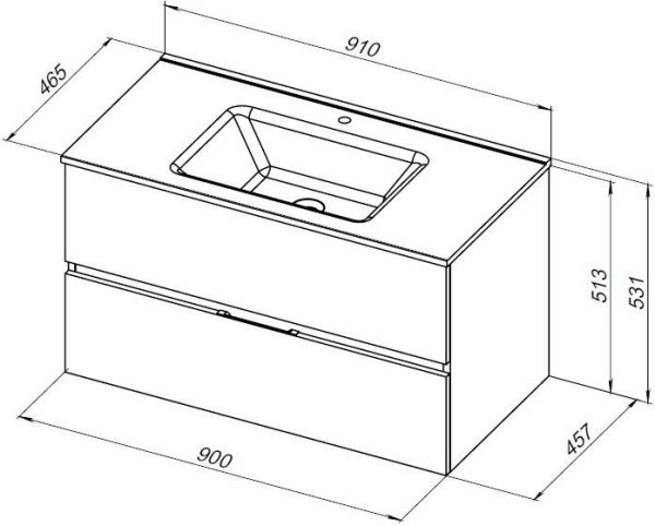 Тумба под раковину Aquanet Алвита new серый