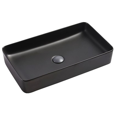 Раковина керамическая, накладная                   (черная матовая) SantiLine SL-1073MB