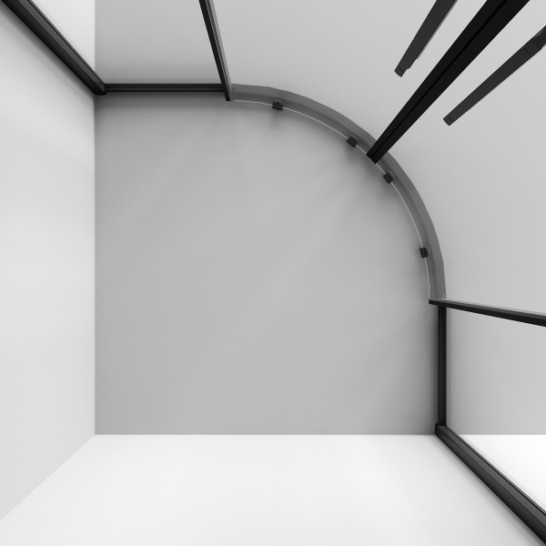 Душевое ограждение  Niagara Nova  NG-6827-34BLACK (100*100*195) полукруг, двери раздвижные