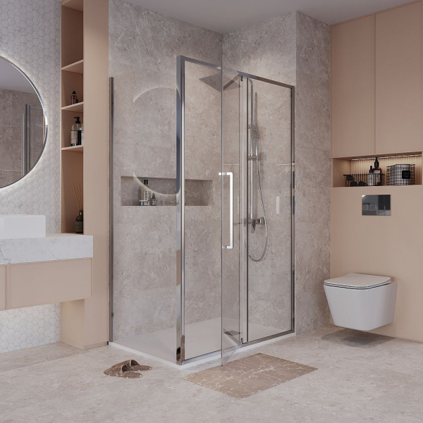 Душевое ограждение Niagara Nova NG-64-13A-A100-34 (130*100*195) прямоугольник, двери раздвижные