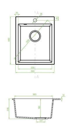 Мойка кухонная Laveo Chichi SBH_710T прямоугольная черный