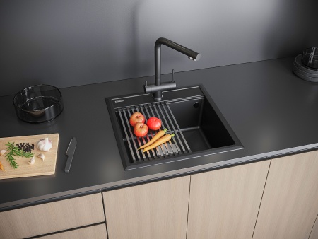 Мойка STEPIA 45, IT-GRANIT, PM114651-BLM, черный, 460х510, Paulmark