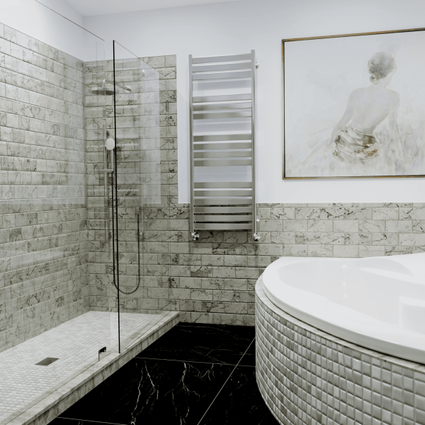 Полотенцесушитель водяной TERMINUS Латте П16 500х1400 в комплекте с вентилями 3/4 на 1/2