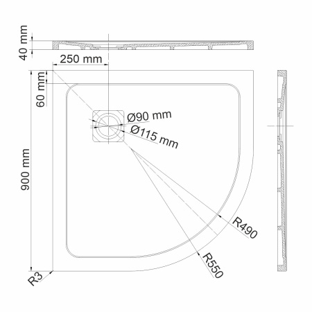 Душевой поддон WasserKRAFT Dinkel 58T01