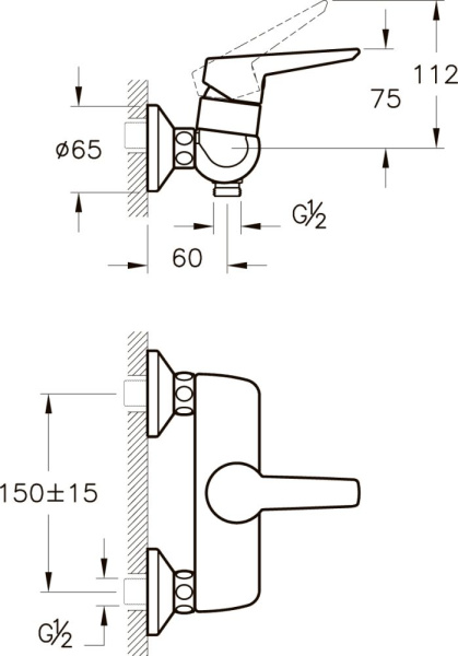 Смеситель для душа VitrA Solid S A42445EXP