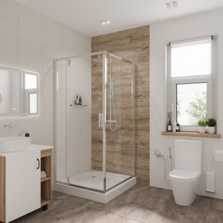 Душевое ограждение Niagara Nova NG-6601-08 90x90x190 квадрат, дверь распашная
