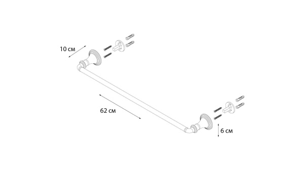 Полотенцедержатель трубчатый Fixsen Best FX-71601A 60 см