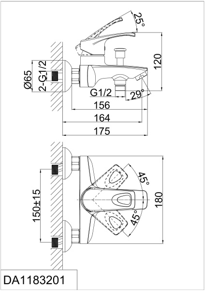 Смеситель для ванны D&K Bayern.Erlangen DA1183201