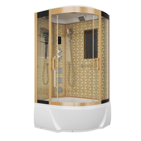 Душевая кабина Niagara Luxe NG-7712GL 80x120х215, высокий поддон, стенки золото