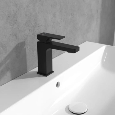 Смеситель Villeroy & Boch Architectura Square TVW125004000K5 для раковины, черный матовый TVW125004000K5