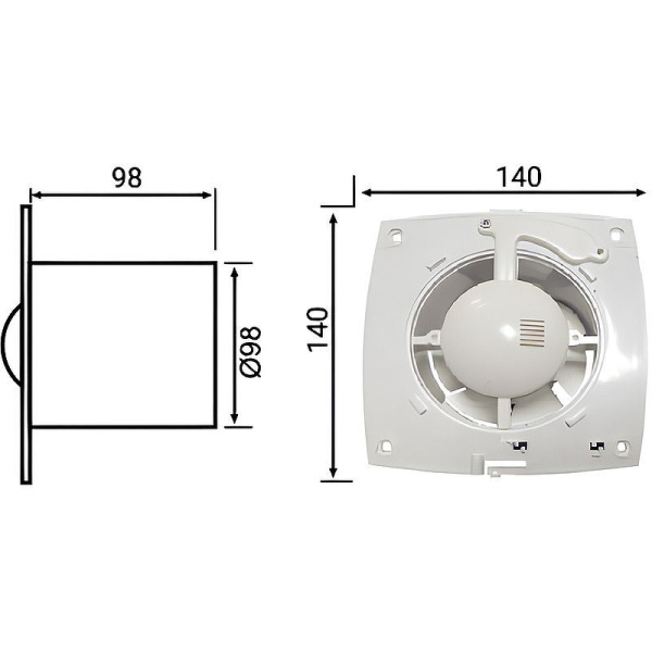 Вентилятор BETTOSERB с обратным клапаном, фланцем, автоматическим включением и таймером, 120150