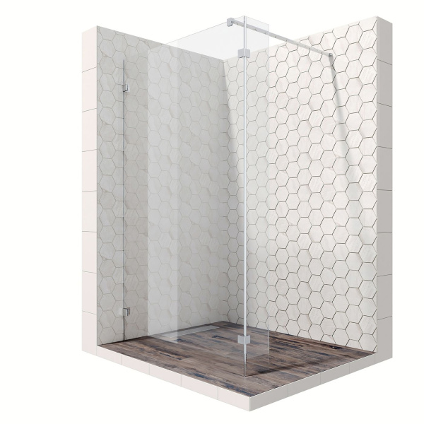 Душевая перегородка Ambassador Walk-in 15031106-ST4, свободный вход, линейный трап,100х25