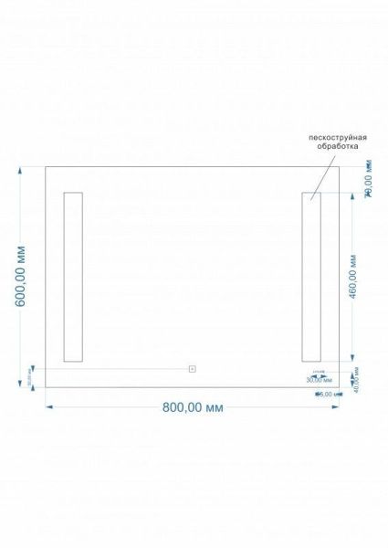 Зеркало Cersanit LED 020 base 80x60 с подсветкой прямоугольное Ecom, KN-LU-LED020*80-b-Os