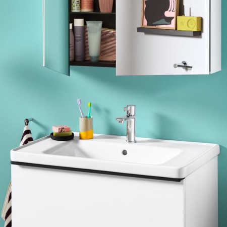 Тумба под раковину Duravit D-Neo 80 см DE435502222 подвесная, белый глянец