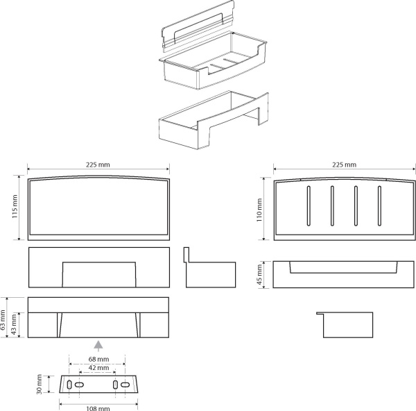 Мыльница для душевой кабины Bemeta Cytro 102208302