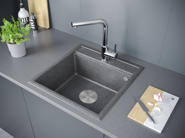 Мойка STEPIA 50, IT-GRANIT, PM115051-DG, графит, 500х510, Paulmark