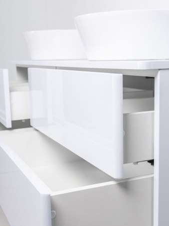 Тумба с 2-мя раковинами Orange Otto Ot-130TuMDF+B08-360W подвесная