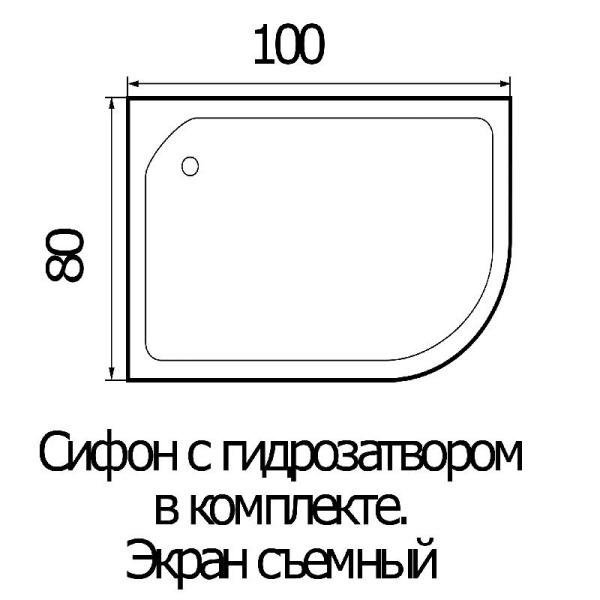 Поддон душевой Wemor 100/80/24 L ассимметрия 1000x800x240 мм