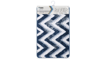 Коврик для ванной Fixsen River 1-ый, FX-5004M, темно-синий, 50х80 см