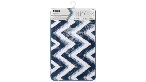Коврик для ванной Fixsen River 1-ый, FX-5004M, темно-синий, 50х80 см