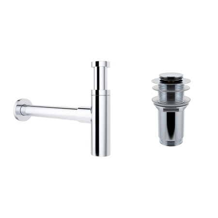 Комплект 3 в 1 Lavinia Boho Bathroom Sink 21520305: накладная фарфоровая раковина 42 см, металлический сифон, донный клапан