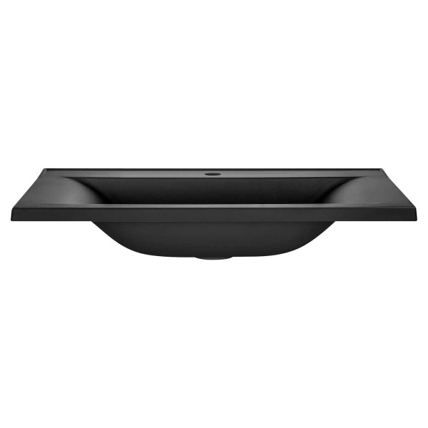 Тумба Vincea Mia 750 подвесная, 2 выкатных ящика soft close, Beton с умывальником VCB-3M750B из кварцевого камня, цвет черный