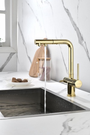 Смеситель для кухни SERPENTINE, золото, Se213222-G, Paulmark