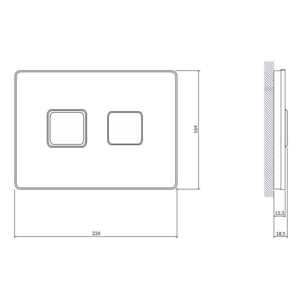 Кнопка Cersanit ACCENTO SQUARE для AQUA 50 пневматическая стекло белый, 63530