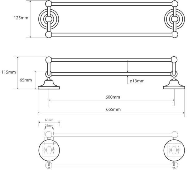 Держатель для полотенец Bemeta Retro 144304232 (67 см)