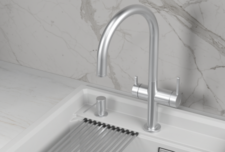 Смеситель для кухни Granula Kitchen Space 8274 нержавеющая сталь, подключение к фильтру
