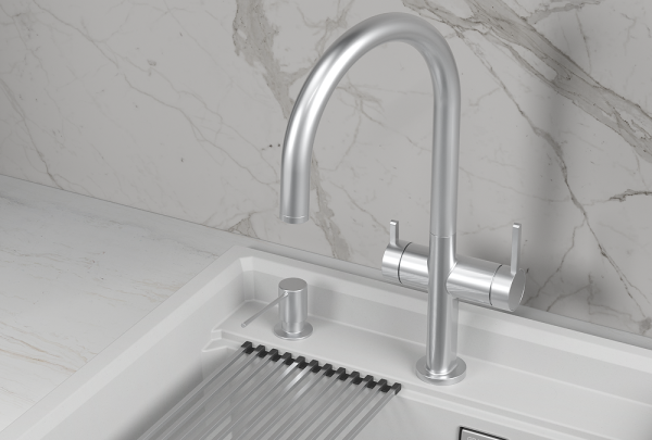 Смеситель для кухни Granula Kitchen Space 8274 нержавеющая сталь, подключение к фильтру