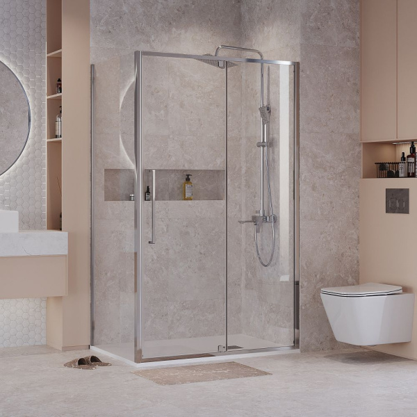 Душевое ограждение Niagara Nova NG-64-13A-A100-34 (130*100*195) прямоугольник, двери раздвижные