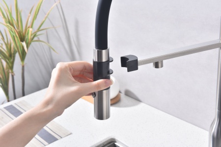 Смеситель для кухни MAGNETO ONE, брашированная сталь, Ma213188-BS, Paulmark